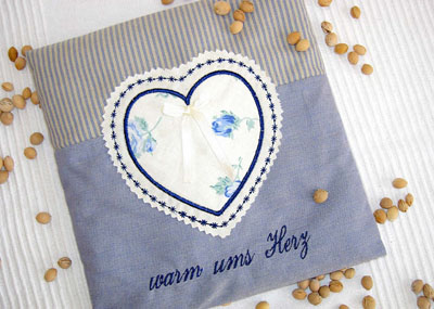 patchwork kirschkernkissen herz