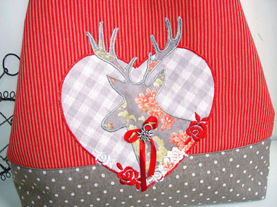patchwork tasche hirsch