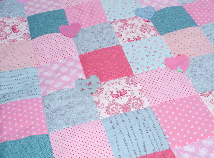 Patchwork Krabbeldecke rosa türkis
