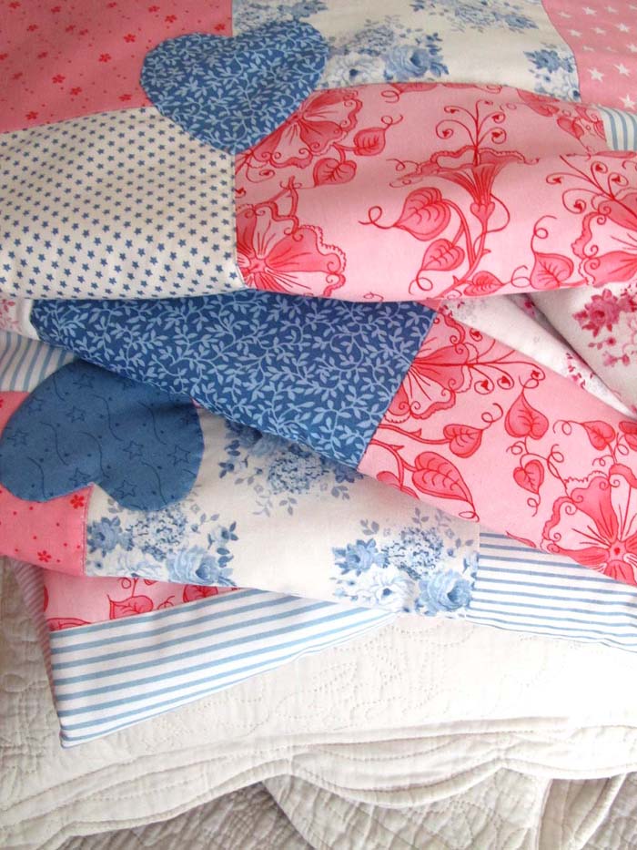 Patchwork Krabbeldecke blau rosa wei&szlig;